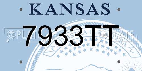 7933TT Kansas License Plate