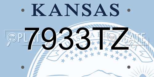 7933TZ Kansas License Plate