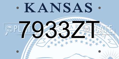 7933ZT Kansas License Plate