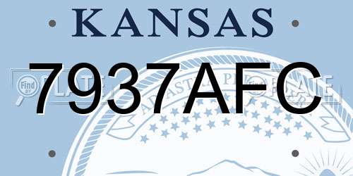 7937AFC Kansas License Plate