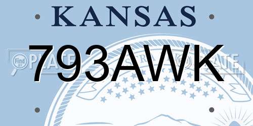 793AWK Kansas License Plate