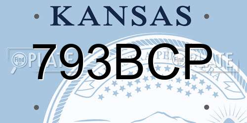 793BCP Kansas License Plate