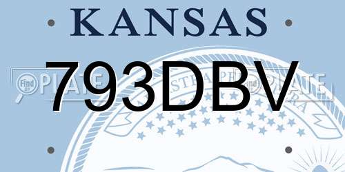793DBV Kansas License Plate