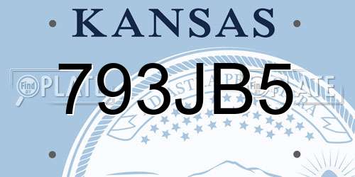 793JB5 Kansas License Plate