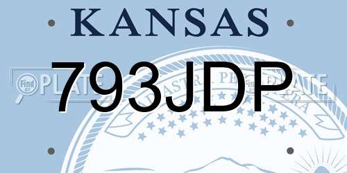 793JDP Kansas License Plate