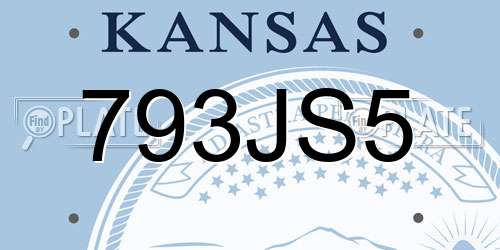 793JS5 Kansas License Plate