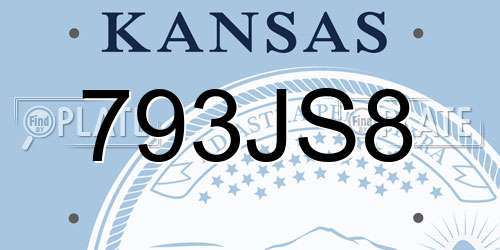 793JS8 Kansas License Plate