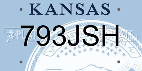 793JSH Kansas License Plate