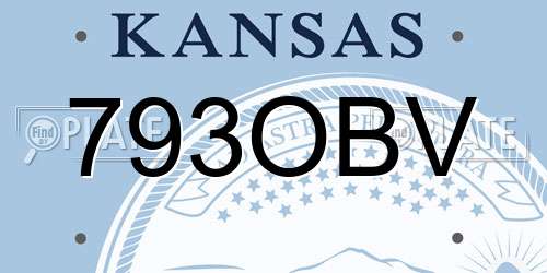 793OBV Kansas License Plate