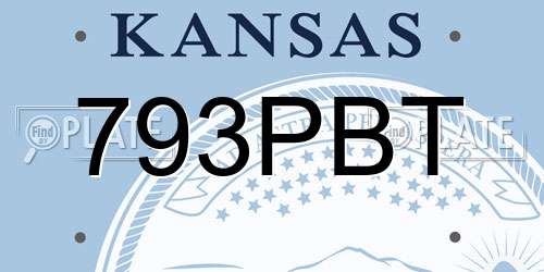 793PBT Kansas License Plate
