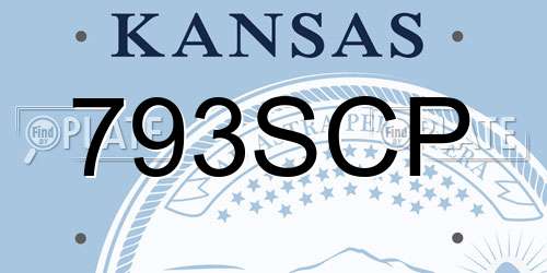793SCP Kansas License Plate