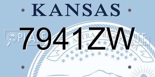 7941ZW Kansas License Plate