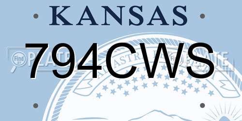 794CWS Kansas License Plate