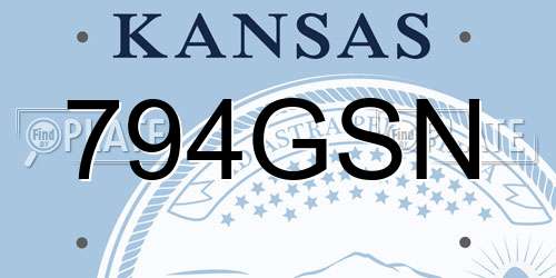 794GSN Kansas License Plate