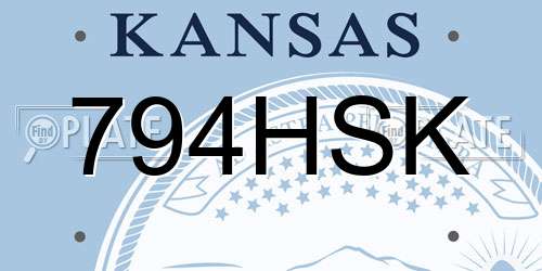 794HSK Kansas License Plate