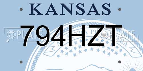 794HZT Kansas License Plate