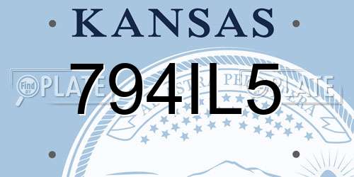 794IL5 Kansas License Plate