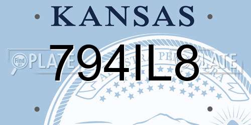 794IL8 Kansas License Plate