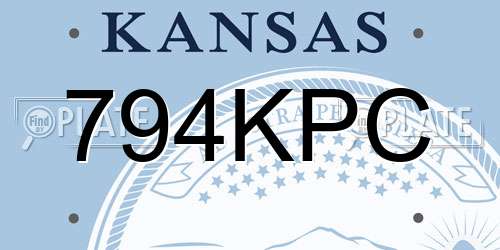 794KPC Kansas License Plate