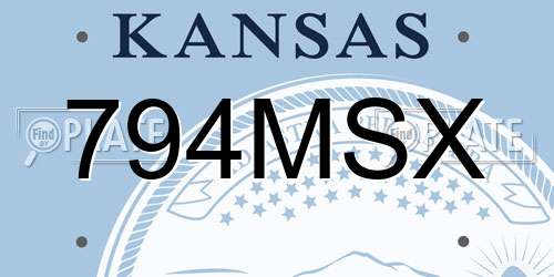 794MSX Kansas License Plate