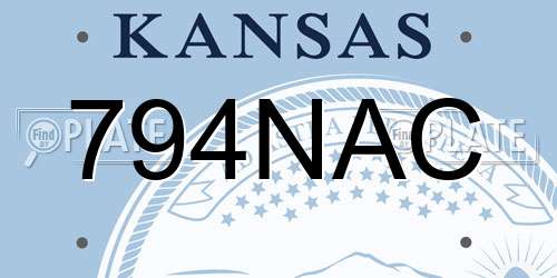 794NAC Kansas License Plate