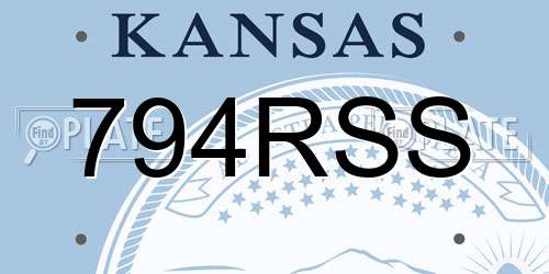 794RSS Kansas License Plate
