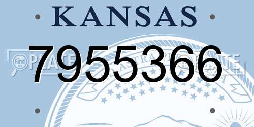 7955366 Kansas License Plate