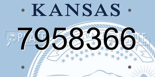 7958366 Kansas License Plate
