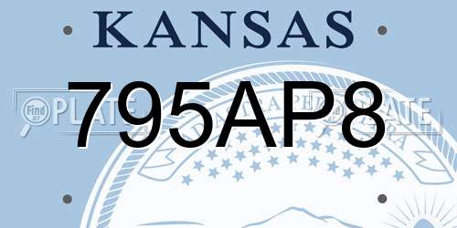 795AP8 Kansas License Plate