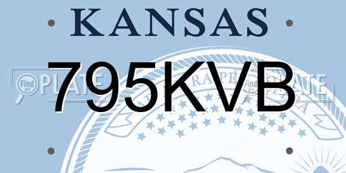 795KVB Kansas License Plate