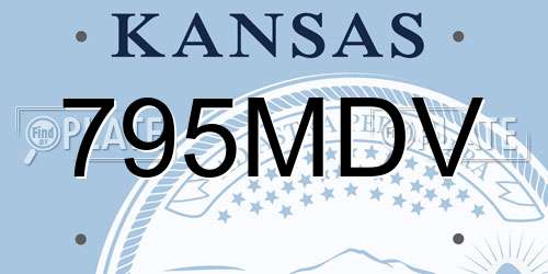 795MDV Kansas License Plate
