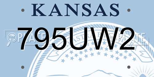 795UW2 Kansas License Plate