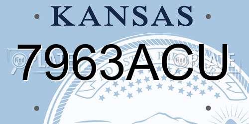 7963ACU Kansas License Plate