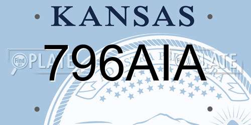 796AIA Kansas License Plate