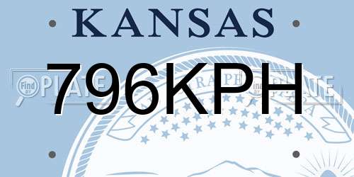 796KPH Kansas License Plate