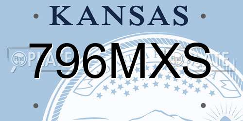 796MXS Kansas License Plate