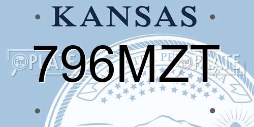 796MZT Kansas License Plate