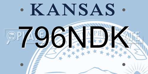 796NDK Kansas License Plate