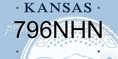 796NHN Kansas License Plate