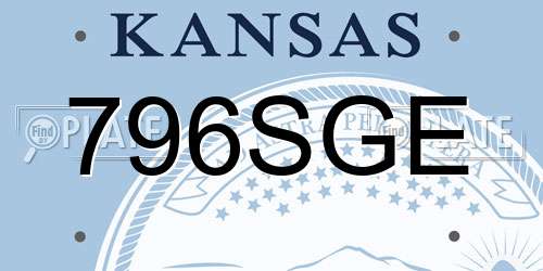 796SGE Kansas License Plate