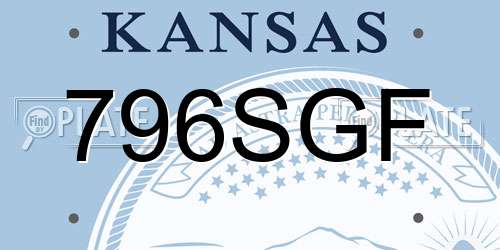 796SGF Kansas License Plate