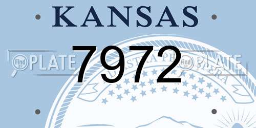 7972 Kansas License Plate
