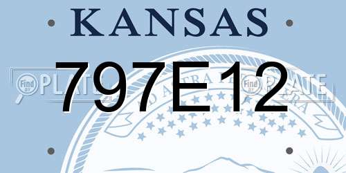 797E12 Kansas License Plate