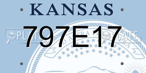 797E17 Kansas License Plate