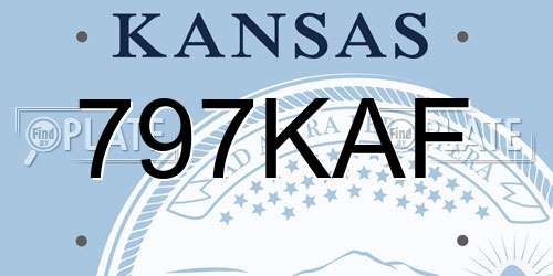 797KAF Kansas License Plate