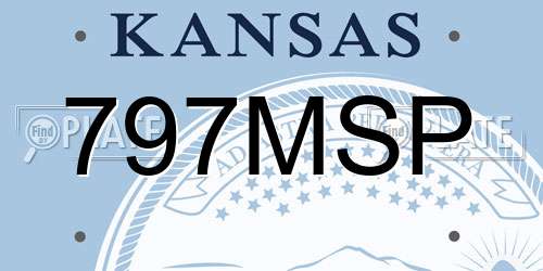 797MSP Kansas License Plate
