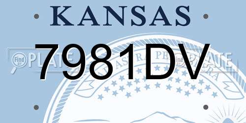 7981DV Kansas License Plate