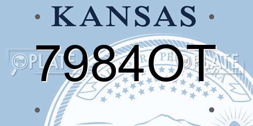 7984OT Kansas License Plate