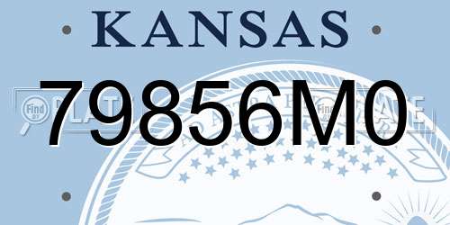 79856M0 Kansas License Plate