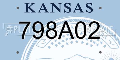 798A02 Kansas License Plate